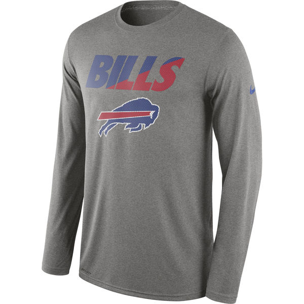 NFL Men's Buffalo Bills Nike Heather Gray Legend Staff Practice Long Sleeve Performance T-Shirt